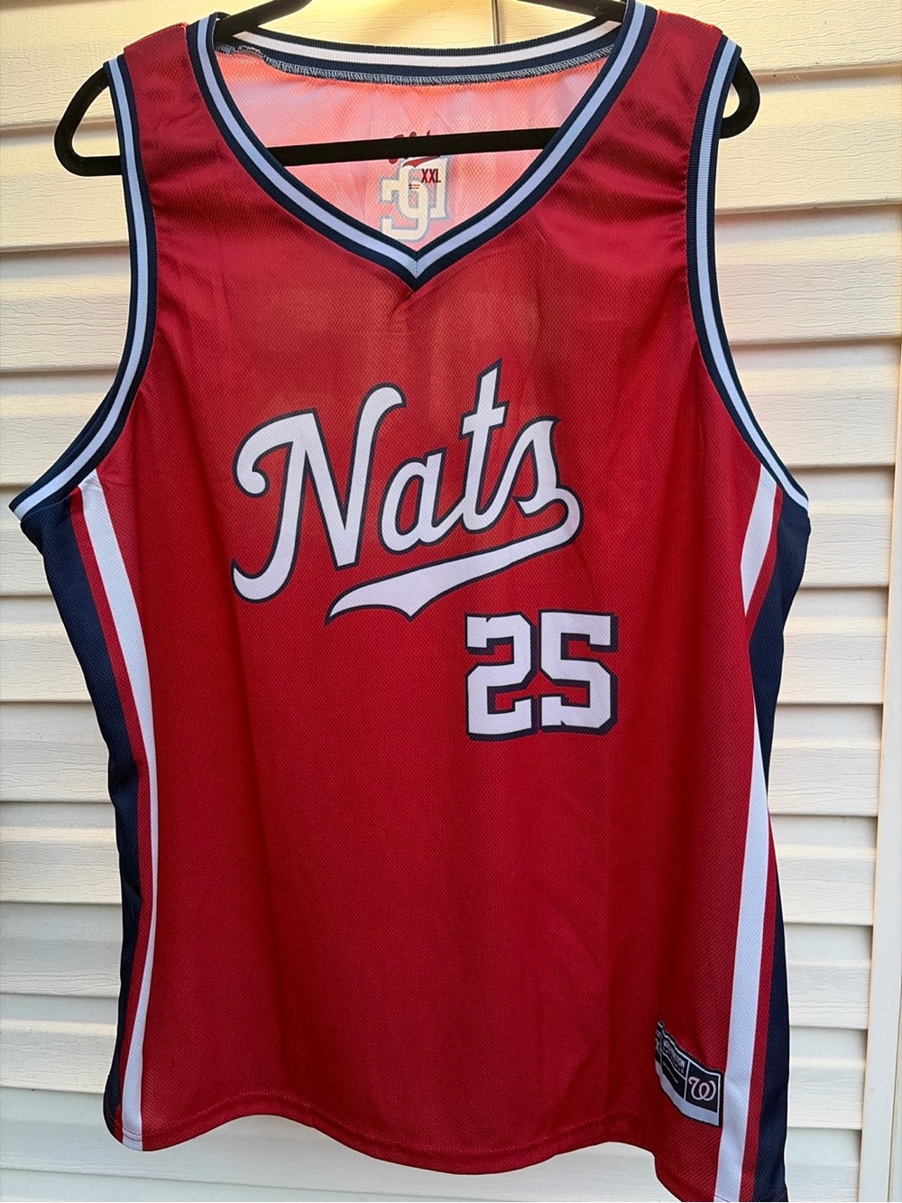 Washington Nationals Nats #25 Men’s XXL Sleeveless Jersey Red Navy